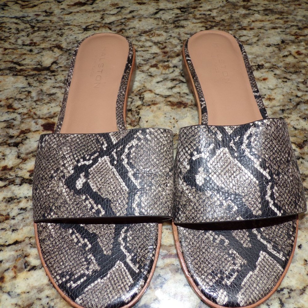 Halston Heritage Leather Snake Skin Shoes